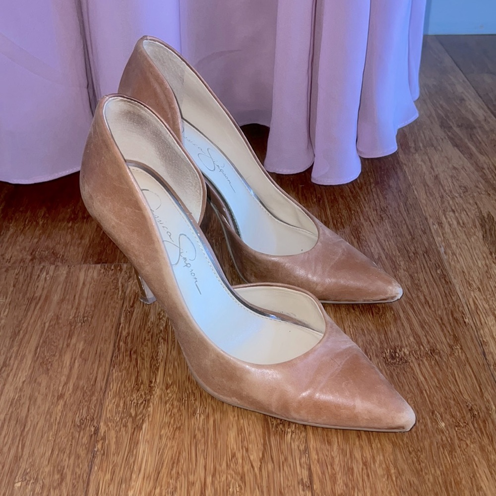 Camel leather Jessica Simpson heels